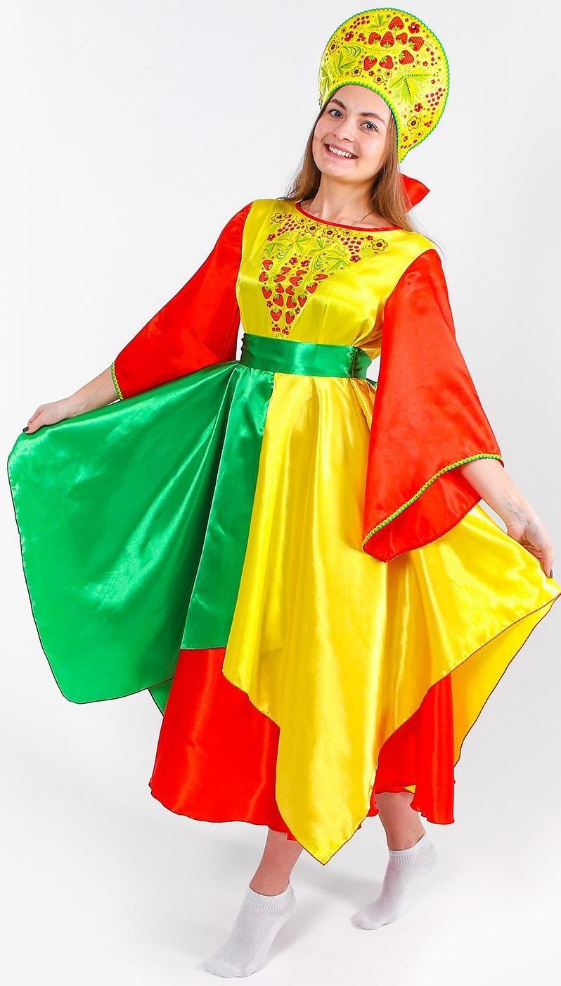 Карнавальный костюм «Лето», платье, кокошник, р. 50-52