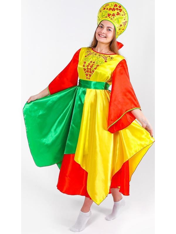 Карнавальный костюм «Лето», платье, кокошник, р. 50-52