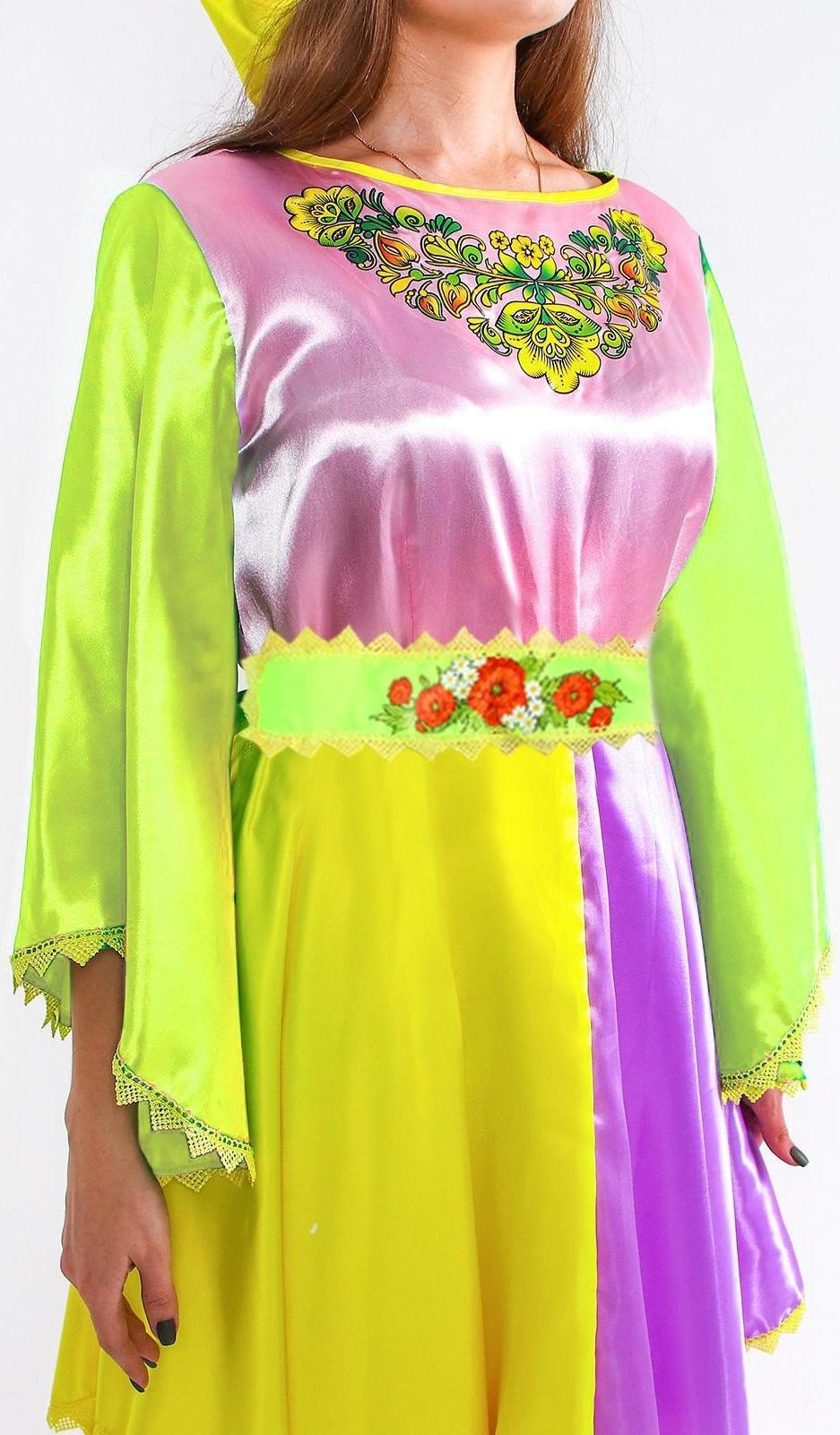 Карнавальный костюм «Весна», платье, кокошник, р. 50-52
