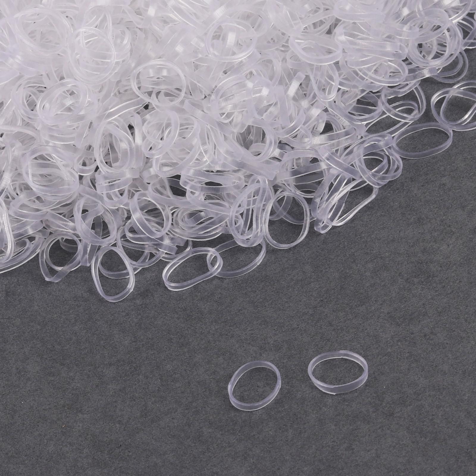 Силиконовые резинки для волос, набор, d = 1,3 см, 100 гр, цвет прозрачный