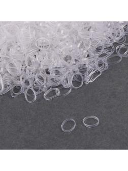 Силиконовые резинки для волос, набор, d = 1,3 см, 100 гр, цвет прозрачный