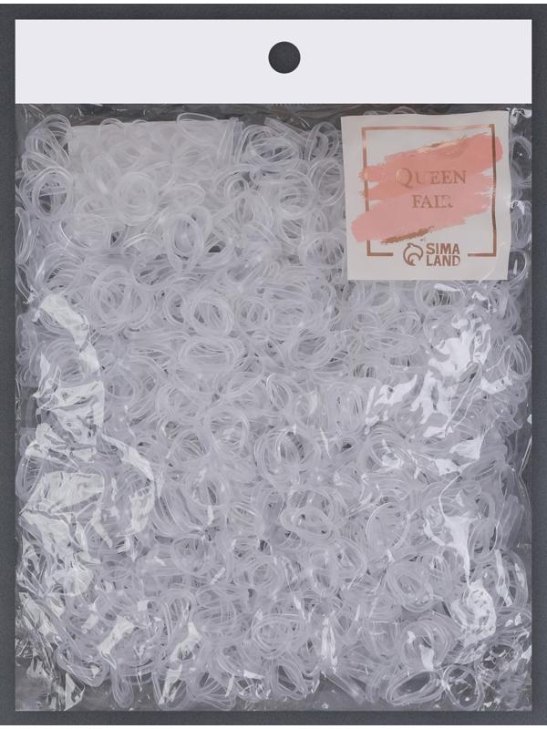 Силиконовые резинки для волос, набор, d = 1,3 см, 100 гр, цвет прозрачный