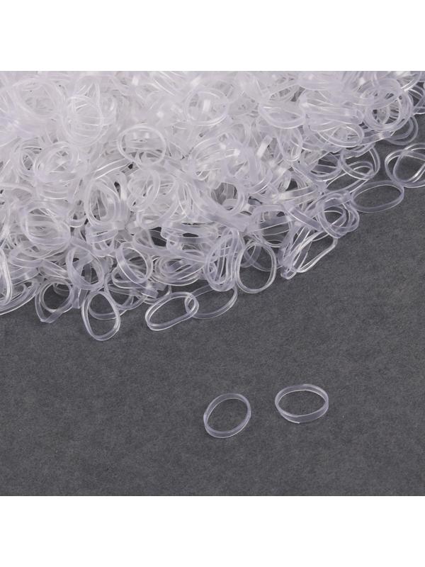 Силиконовые резинки для волос, набор, d = 1,3 см, 100 гр, цвет прозрачный