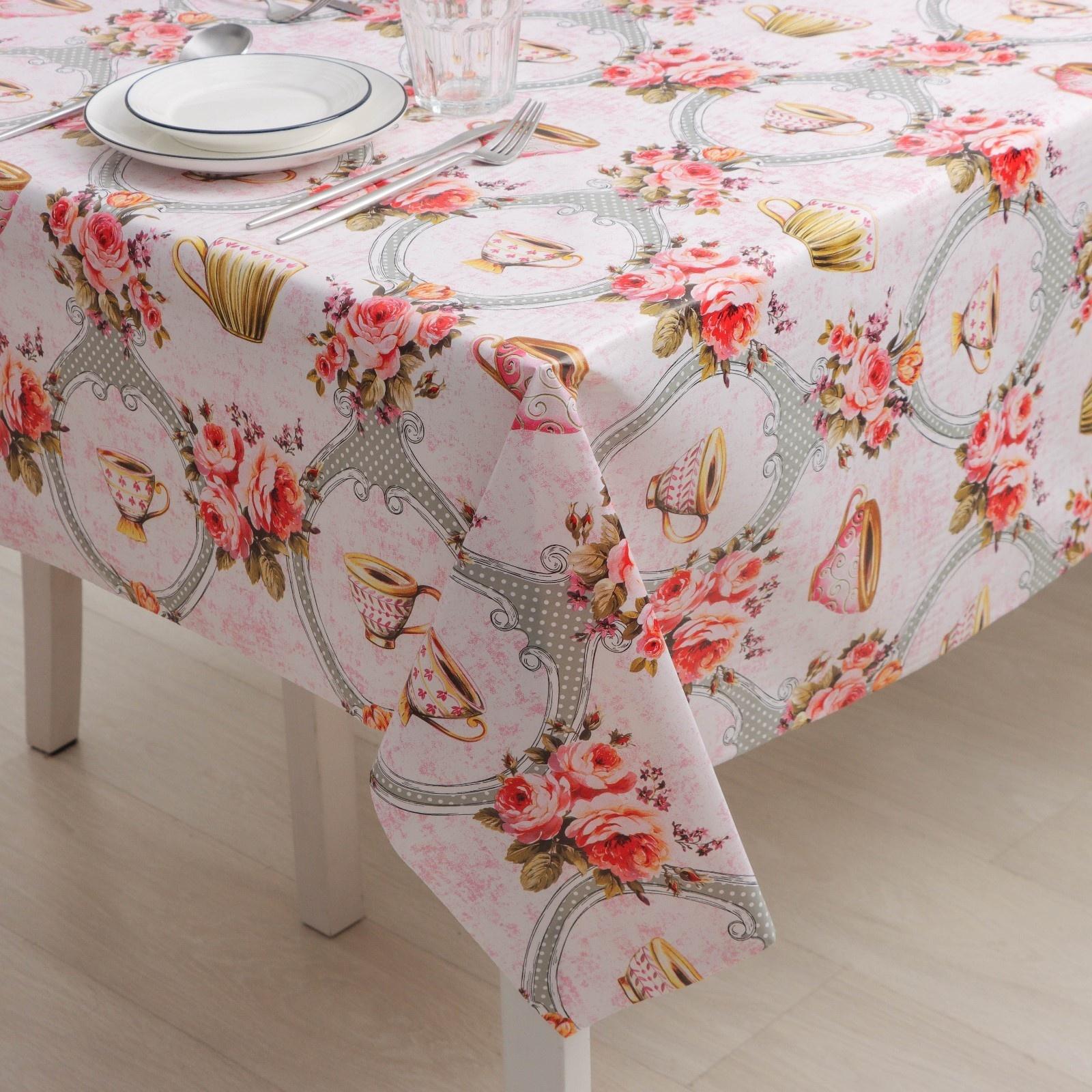 Клеёнка столовая на нетканой основе Доляна «Чаепитие», ширина 137 см, рулон 20 м