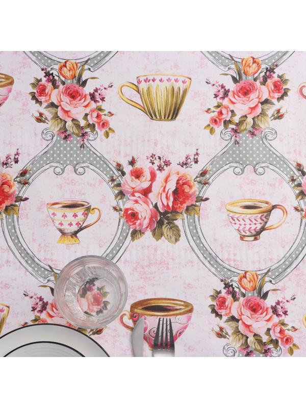 Клеёнка столовая на нетканой основе Доляна «Чаепитие», ширина 137 см, рулон 20 м