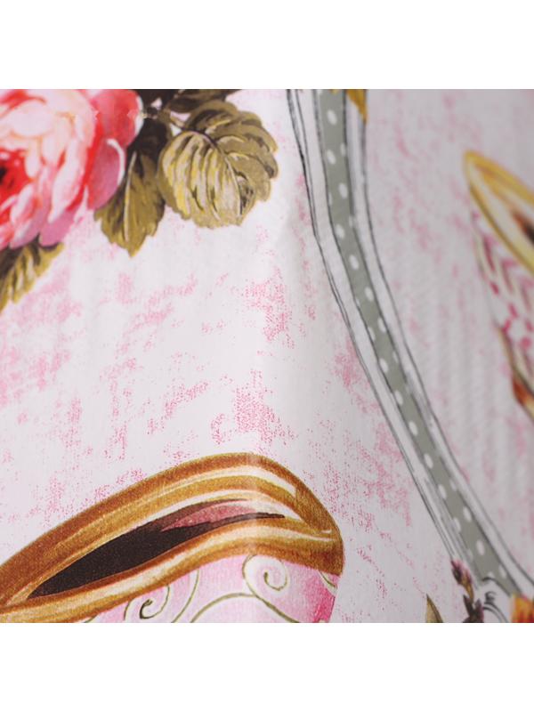 Клеёнка столовая на нетканой основе Доляна «Чаепитие», ширина 137 см, рулон 20 м