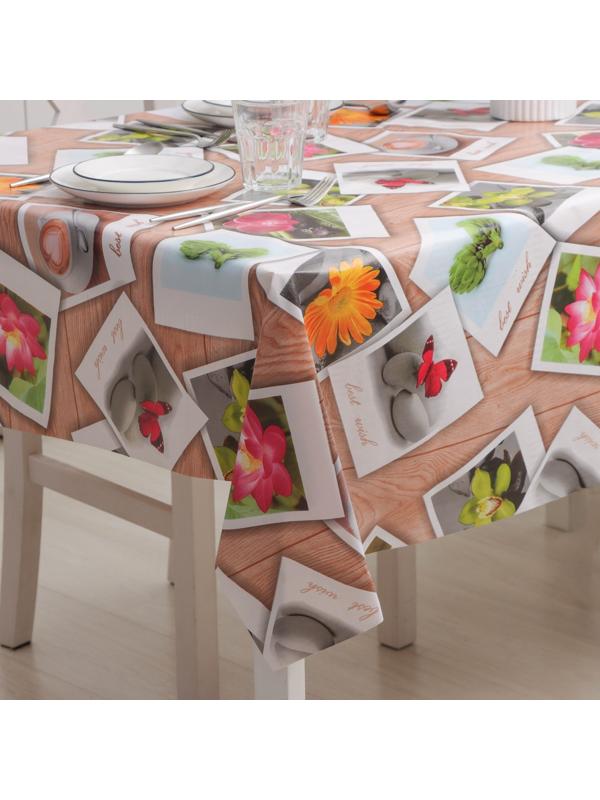 Клеёнка столовая на нетканой основе Доляна «Фото», ширина 137 см, рулон 20 м