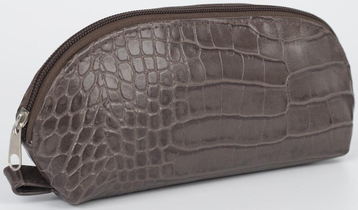 Косметичка на молнии, цвет коричневый