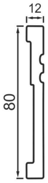 Плинтус пластиковый ударопрочный белый 80х12х2000мм