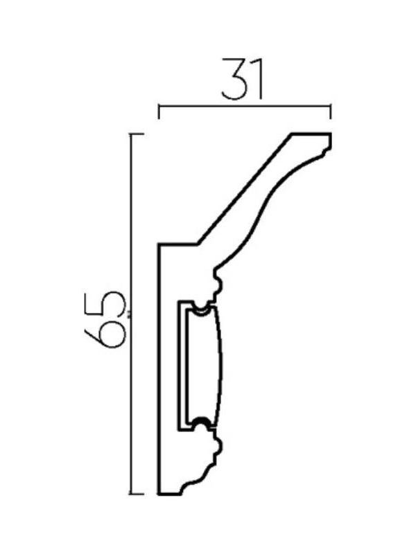 Карниз белый 65х31х2000мм