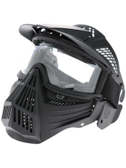 Очки-маска для езды на мототехнике, разборные, визор прозрачный, козырек, цвет черный