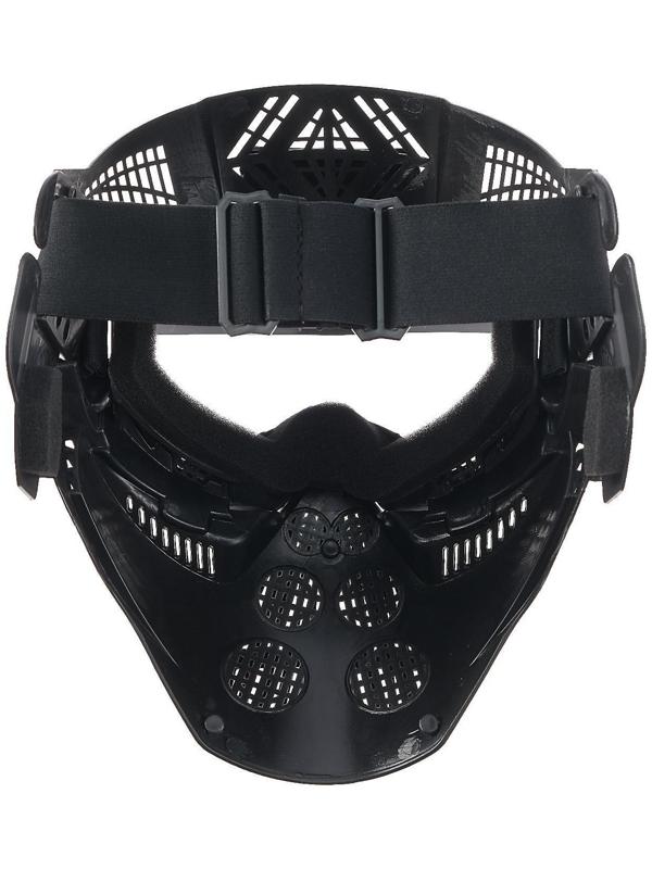 Очки-маска для езды на мототехнике, разборные, визор прозрачный, козырек, цвет черный