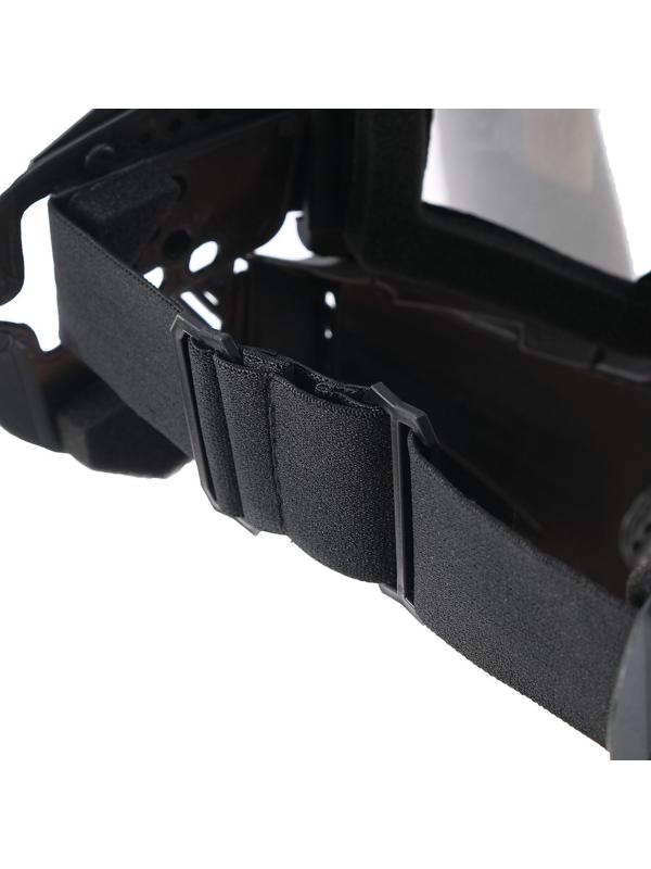 Очки-маска для езды на мототехнике, разборные, визор прозрачный, козырек, цвет черный