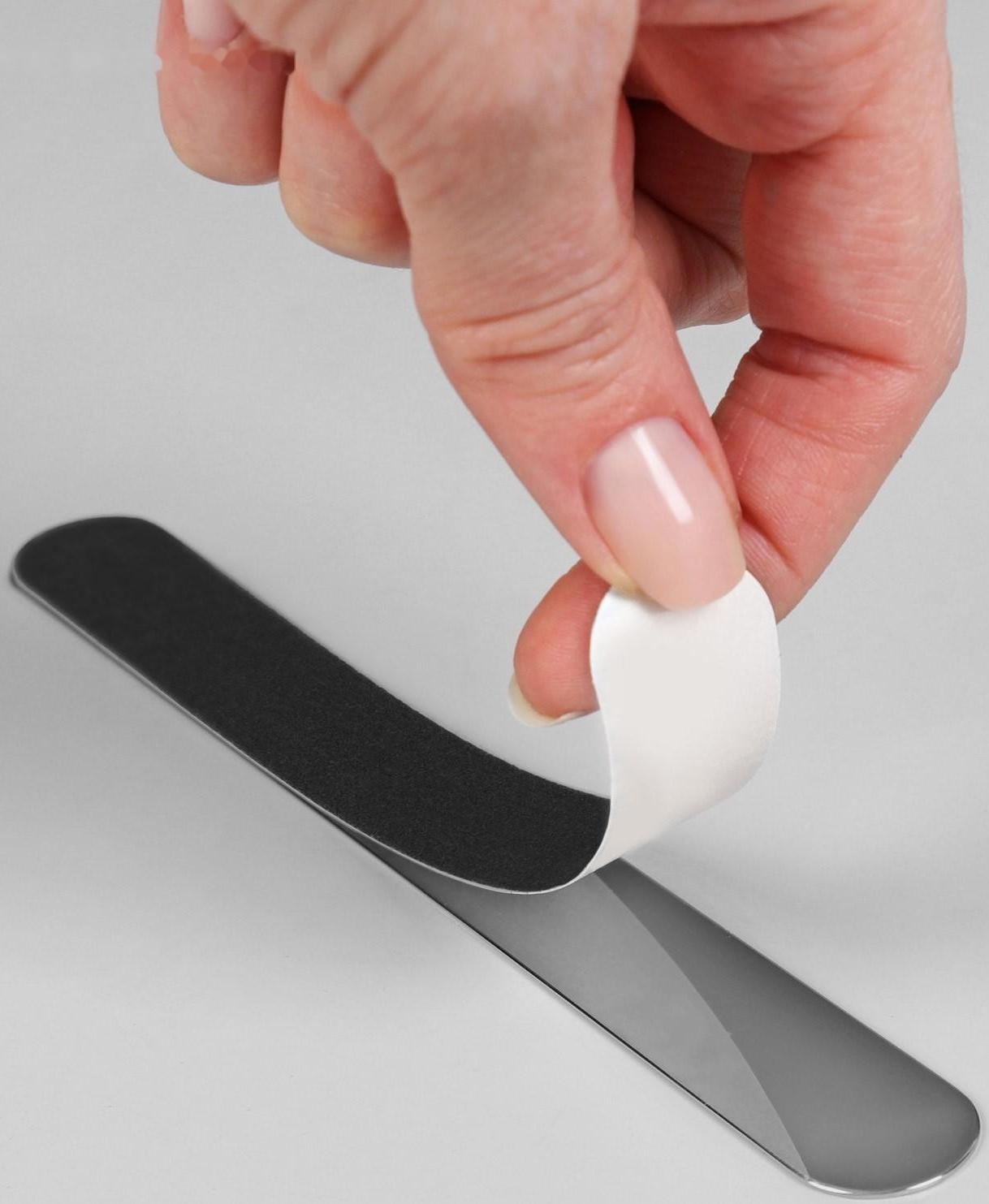 Основа и сменные файлы для пилки, 18 см, 10 шт, абразивность 80, цвет чёрный