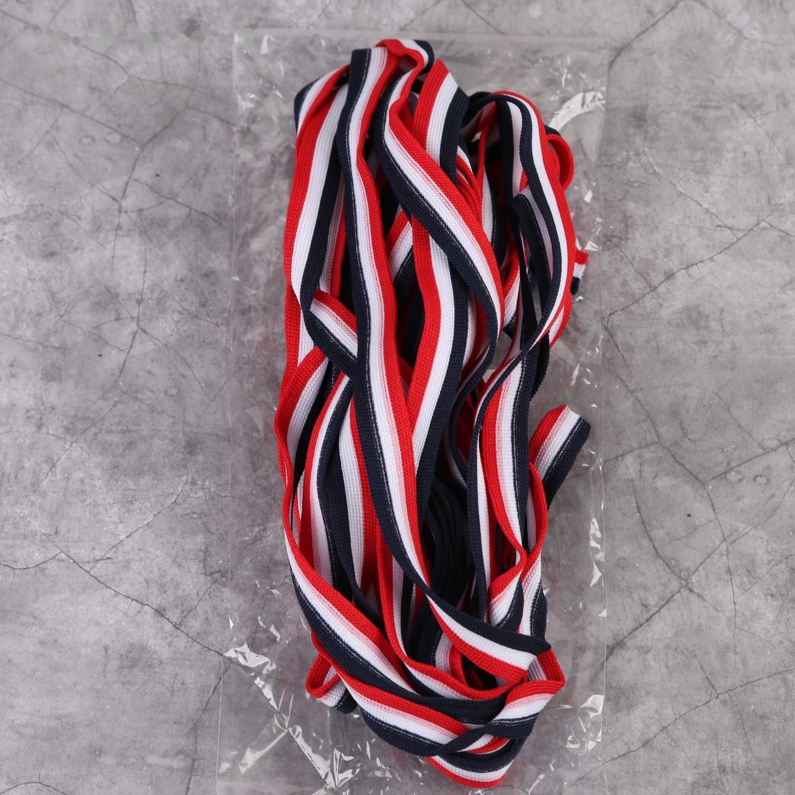 Тесьма трикотажная лампас 15 мм, 9 ± 0,5 м, цвет синий/белый/красный