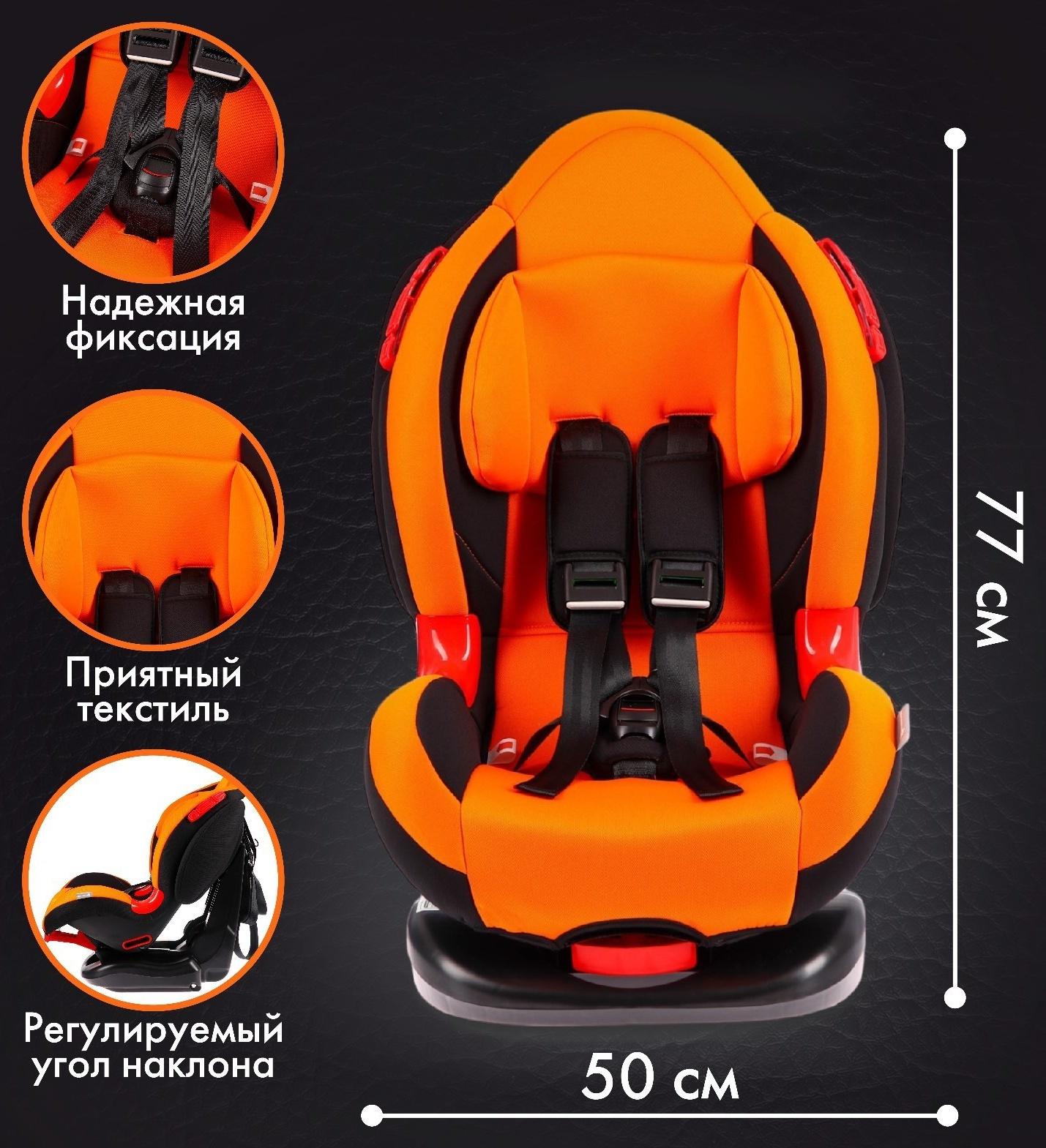 Автокресло Крошка Я Round Isofix гр. I/II, Orange Black