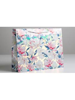 Пакет подарочный голографический Dreams come true, 32 × 26 × 12 см