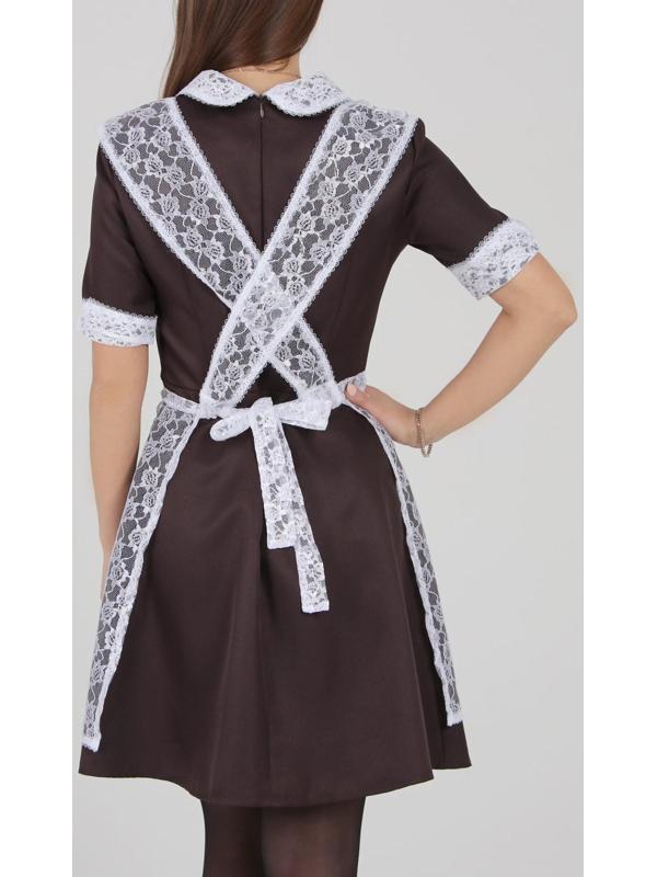 Школьный фартук, гипюр розочки, р. 42-50, цвет белый + набор шаров 5 шт.