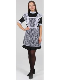 Школьный фартук, гипюр, крупные розы, р. 42-50, цвет белый + набор шаров 5 шт.