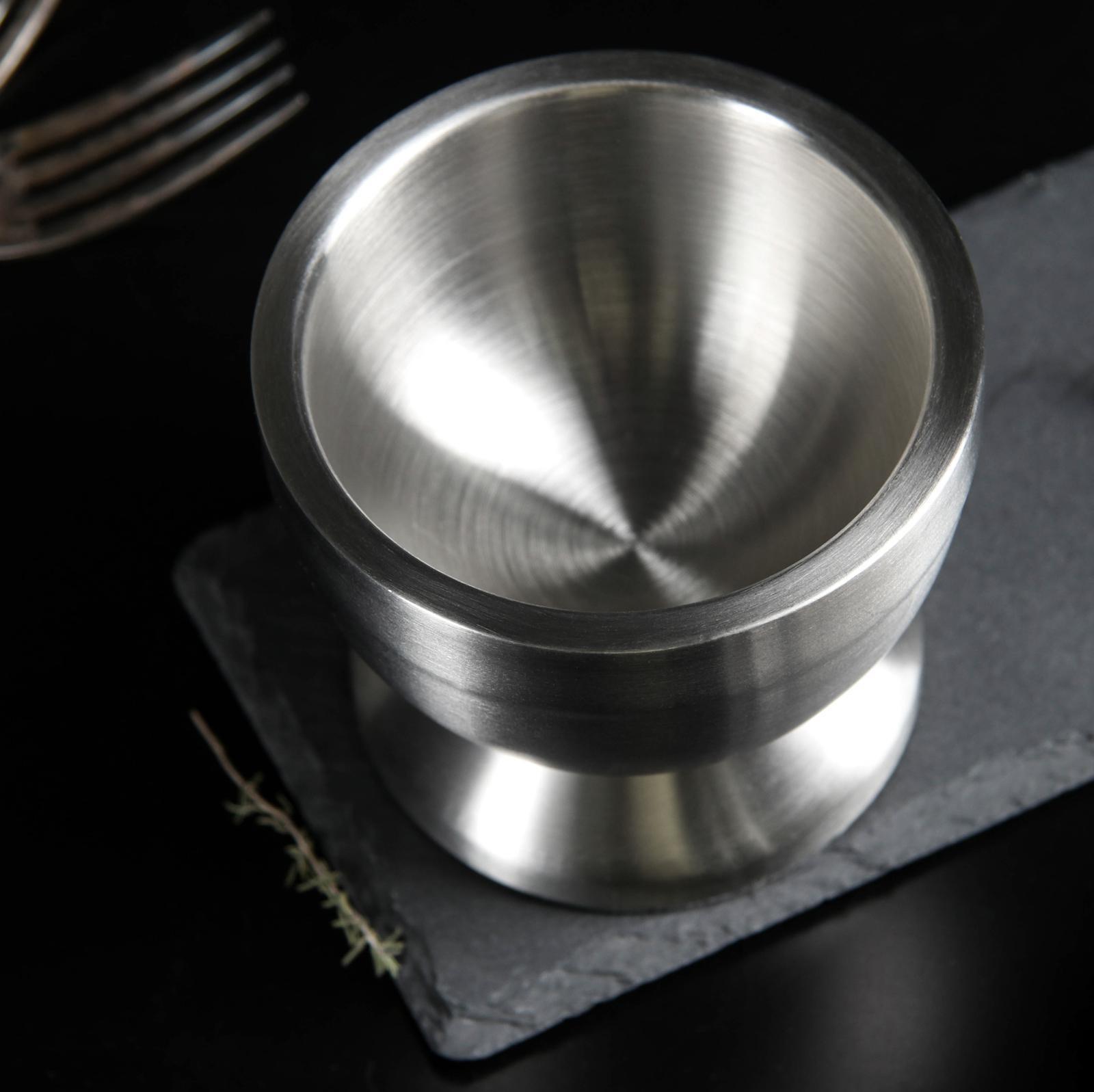 Ступка с толкушкой Доляна Steel, 10 см, нержавеющая сталь