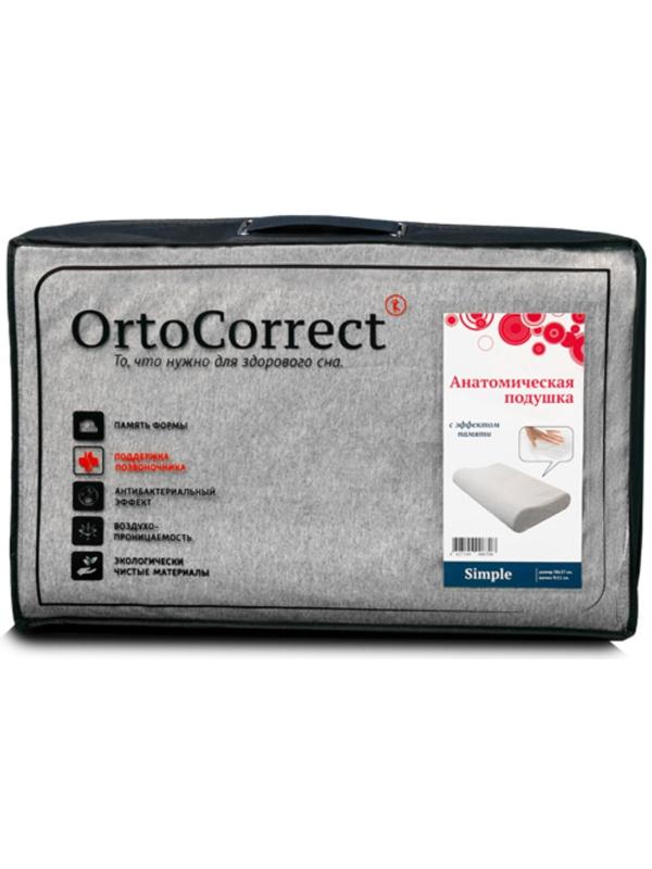Ортопедическая подушка OrtoCorrect Classic Simple M, 58 х 37 см, валики 9/11 см