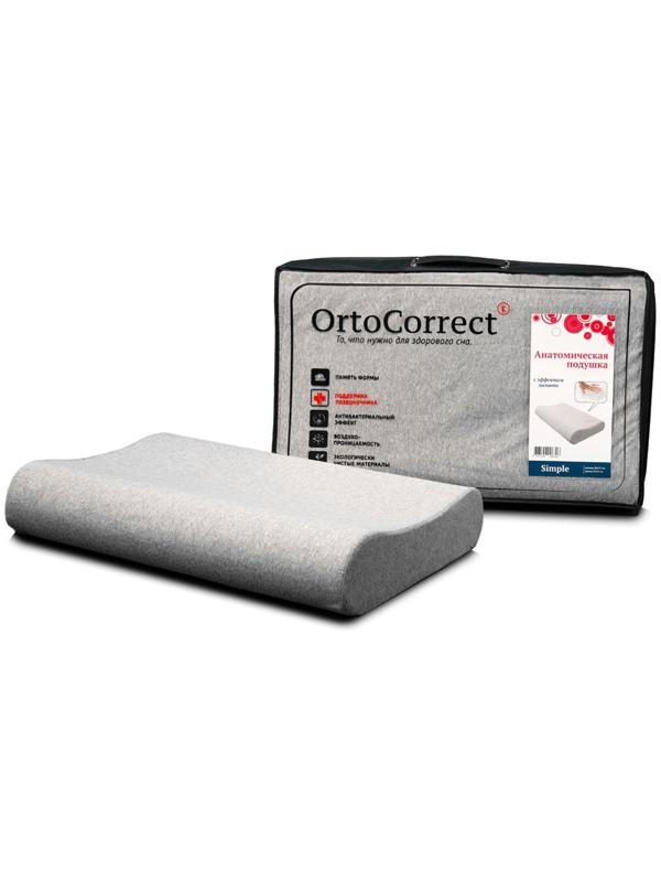 Ортопедическая подушка OrtoCorrect Classic Simple M, 58 х 37 см, валики 9/11 см
