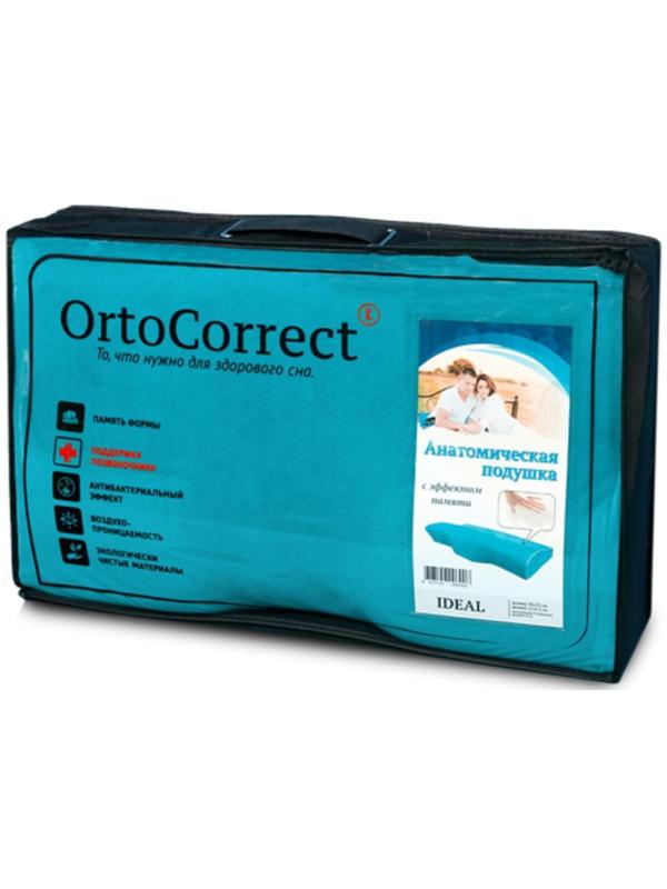 Ортопедическая подушка с эффектом памяти OrtoCorrect IDEAL с центральной П-образной выемкой 58х32