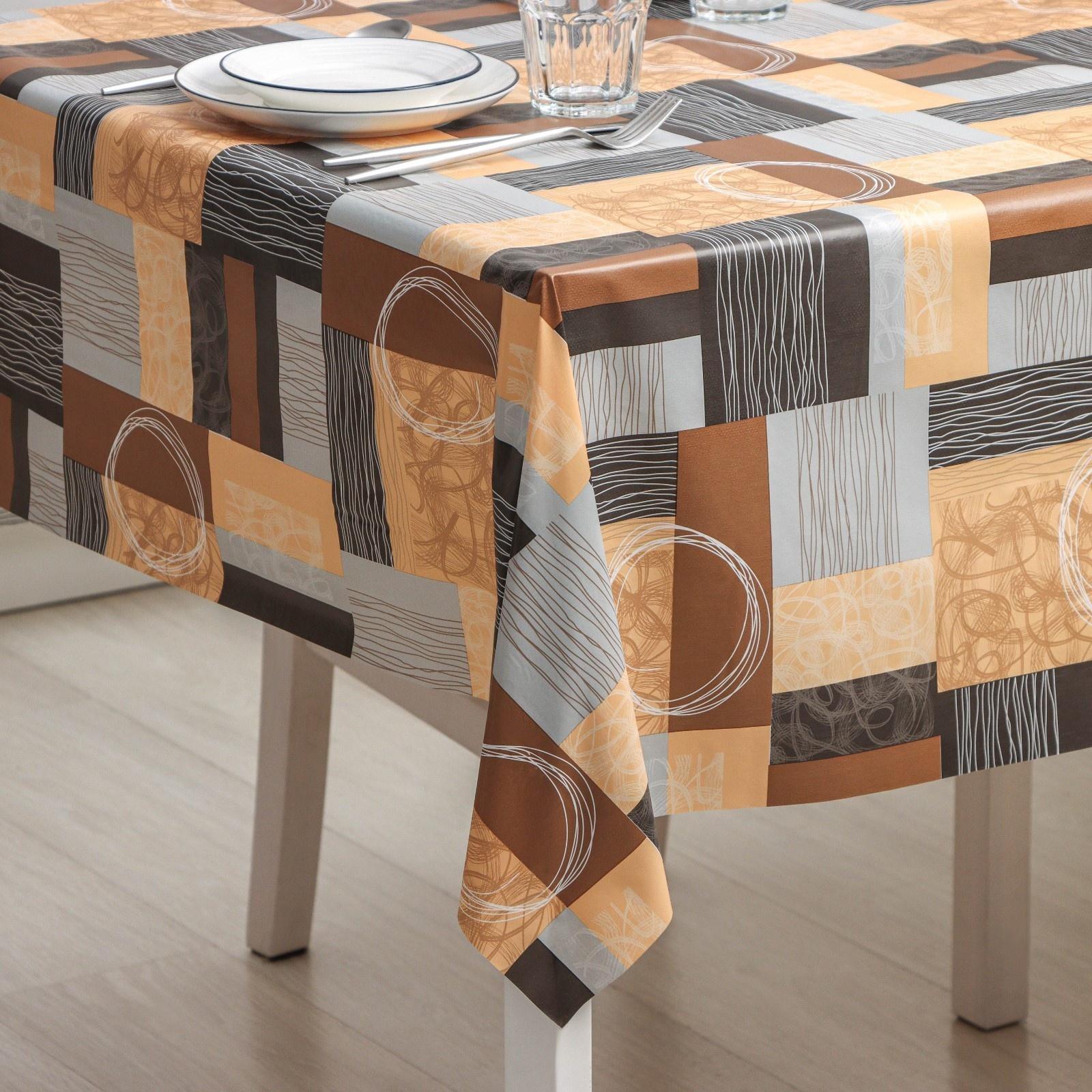 Клеёнка столовая на нетканой основе Доляна «Милт», ширина 140 см, рулон 20 м, цвет коричневый