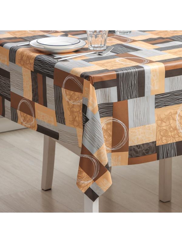 Клеёнка столовая на нетканой основе Доляна «Милт», ширина 140 см, рулон 20 м, цвет коричневый