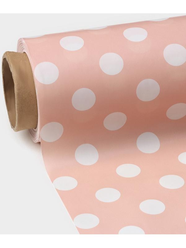 Клеёнка на стол на нетканой основе Доляна «Горошек», ширина 140 см, рулон 20 м