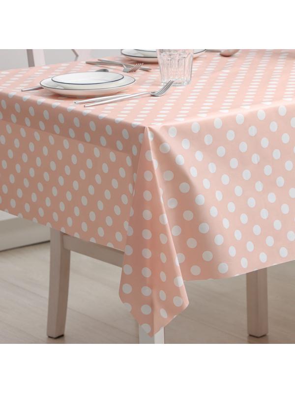 Клеёнка на стол на нетканой основе Доляна «Горошек», ширина 140 см, рулон 20 м
