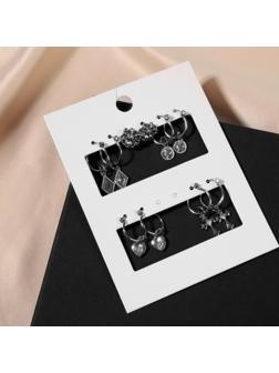 Серьги-кольца набор 5 пар 