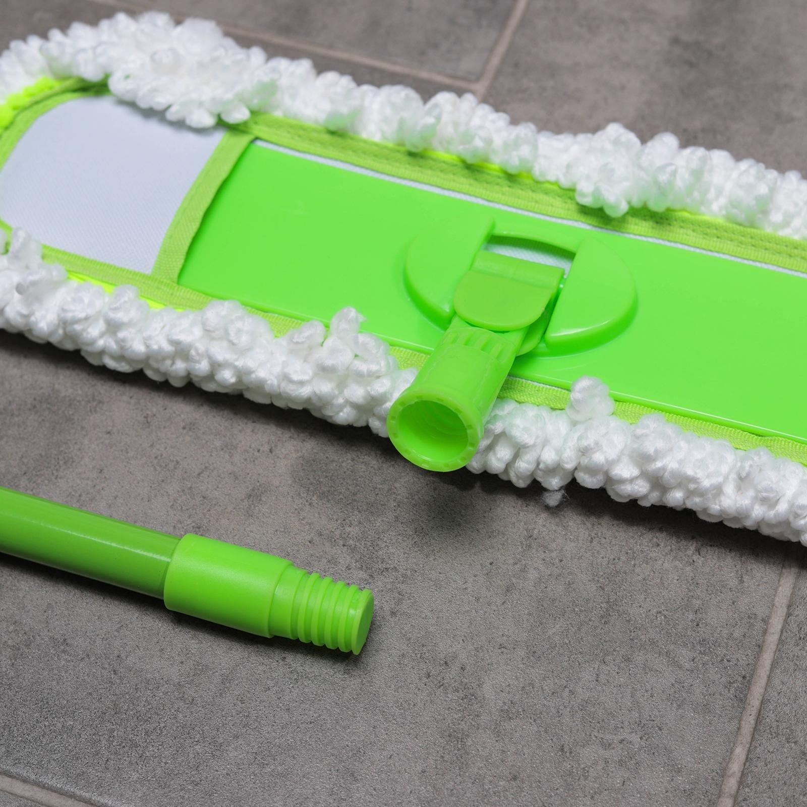 Швабра для мытья пола плоская Доляна, насадка из микрофибры 38×8 см, гибкие края, телескопическая ручка 77-128 см