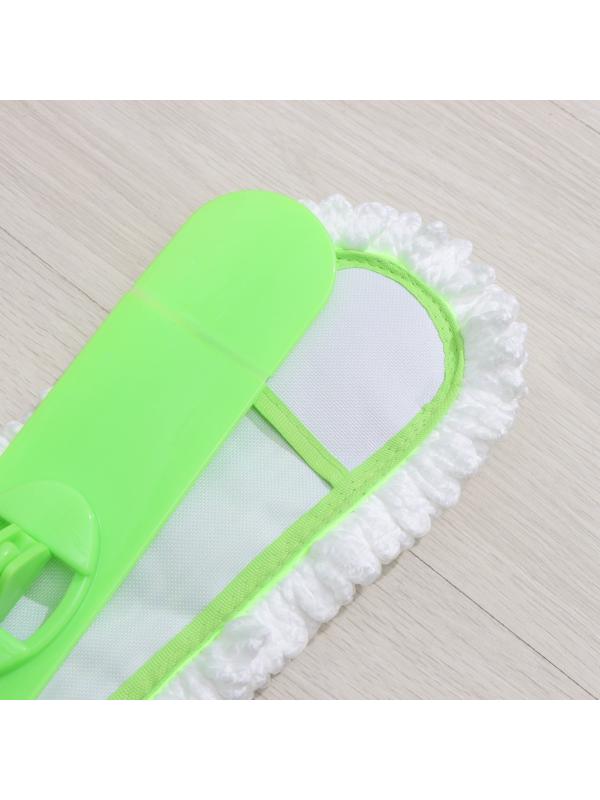 Швабра для мытья пола плоская Доляна, насадка из микрофибры 38×8 см, гибкие края, телескопическая ручка 77-128 см