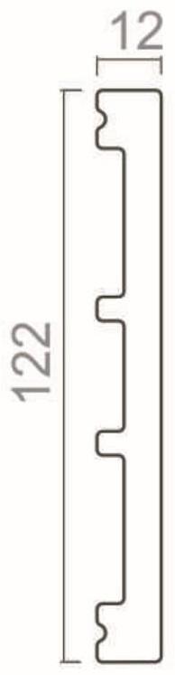 Плинтус пластиковый ударопрочный белый 122х12х2000мм