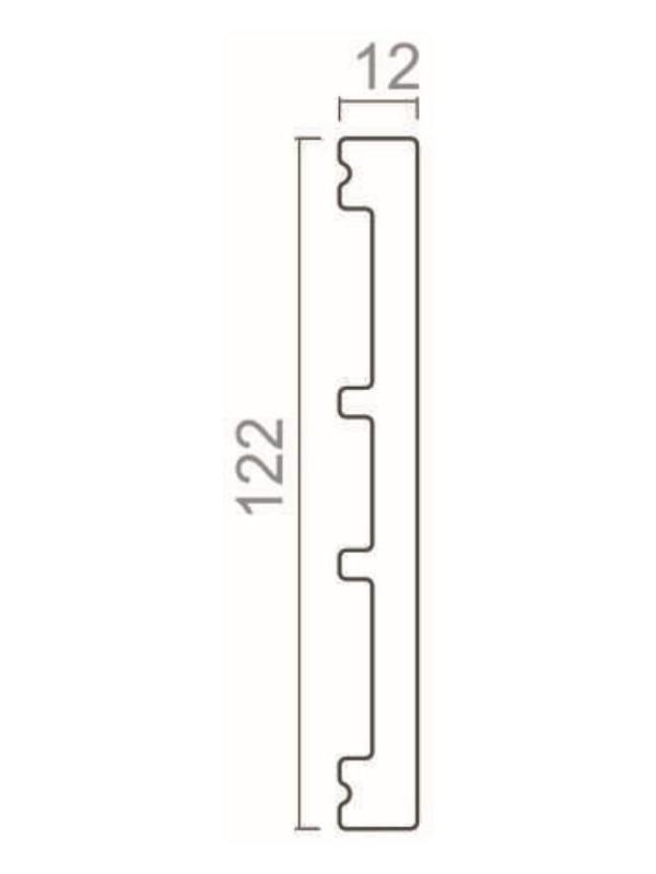Плинтус пластиковый ударопрочный белый 122х12х2000мм