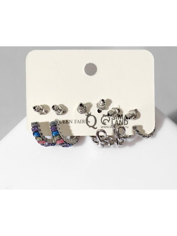 Серьги-кольца набор 3 пары 