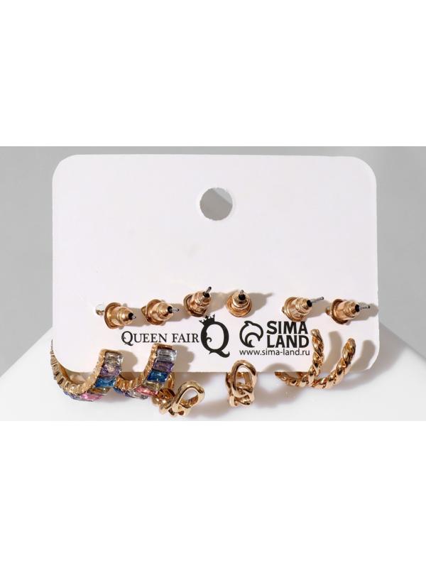 Серьги-кольца набор 3 пары 