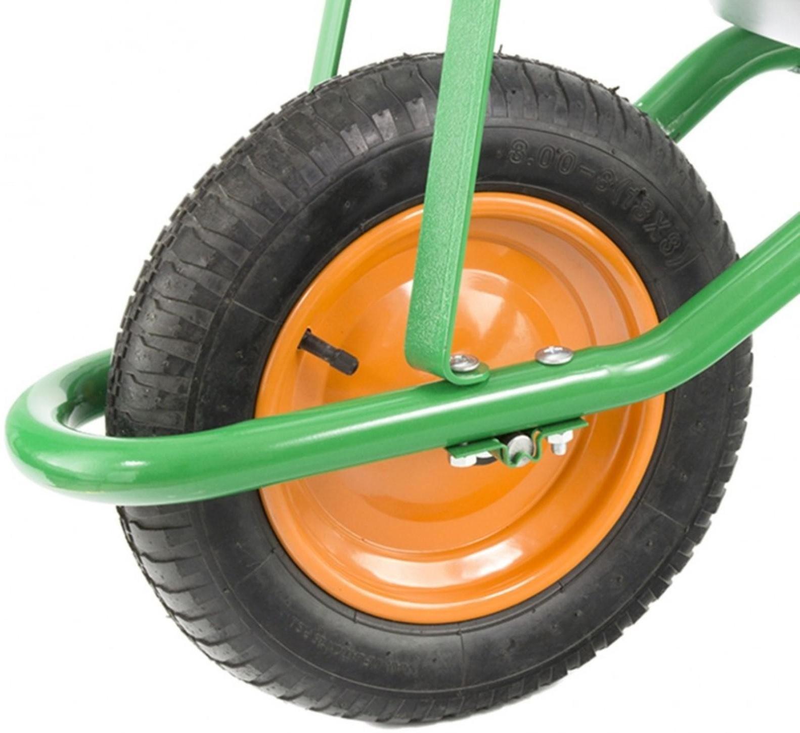 Тачка садовая, одноколёсная: груз/п 160 кг, объём 78 л, зелёные ручки