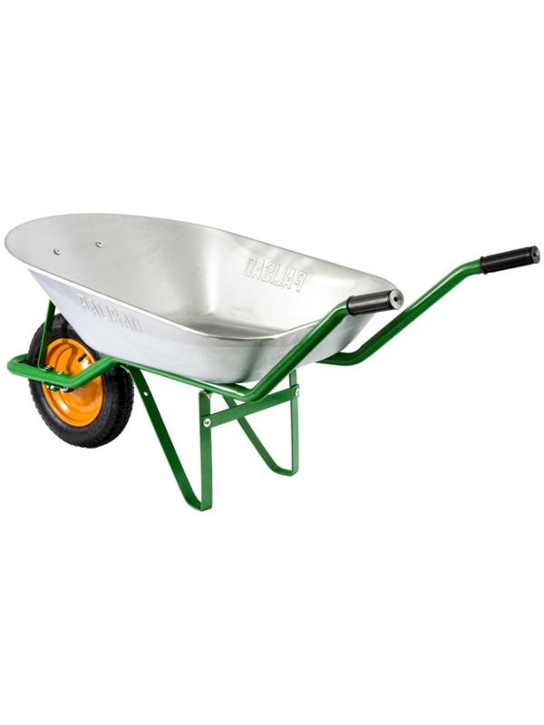 Тачка садовая, одноколёсная: груз/п 160 кг, объём 78 л, зелёные ручки