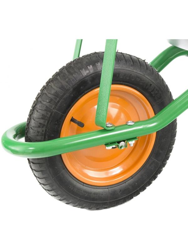 Тачка садовая, одноколёсная: груз/п 160 кг, объём 78 л, зелёные ручки