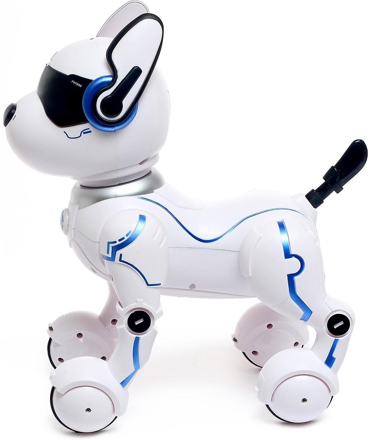 Робот собака «Фьючер» ZHORYA, на пульте управления, интерактивный: звук, свет, танцующий, музыкальный, на аккумуляторе