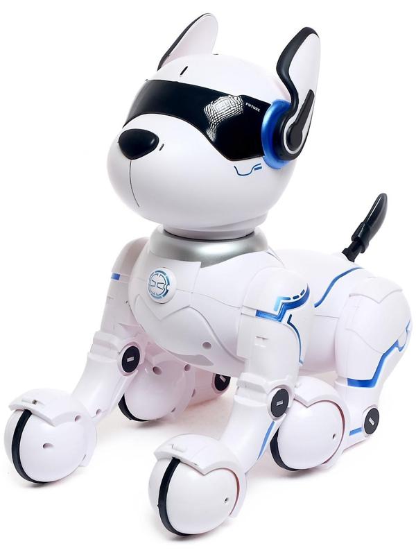 Робот собака «Фьючер» ZHORYA, на пульте управления, интерактивный: звук, свет, танцующий, музыкальный, на аккумуляторе