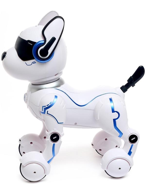 Робот собака «Фьючер» ZHORYA, на пульте управления, интерактивный: звук, свет, танцующий, музыкальный, на аккумуляторе