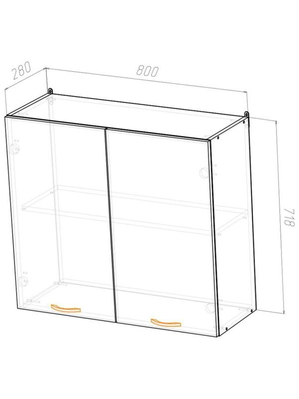 Шкаф навесной Сабрина 800х300х720 2 дверцы  венге/дуб сонома