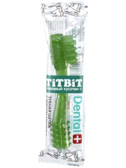 Зубная щетка TitBit ДЕНТАЛ+ для собак маленьких пород, мясо кролика