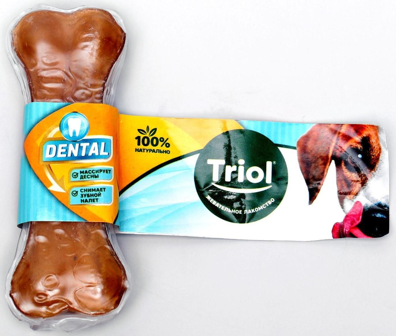 Косточка жевательная Triol DENTAL, 7,5 см, 20 г, 1 шт.