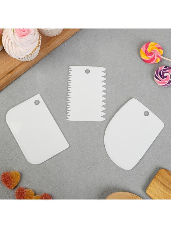 Набор кондитерских шпателей KONFINETTA «Сладости» 11.5×8 см, 11.2×6.5 см, 10×7 см, 3 шт