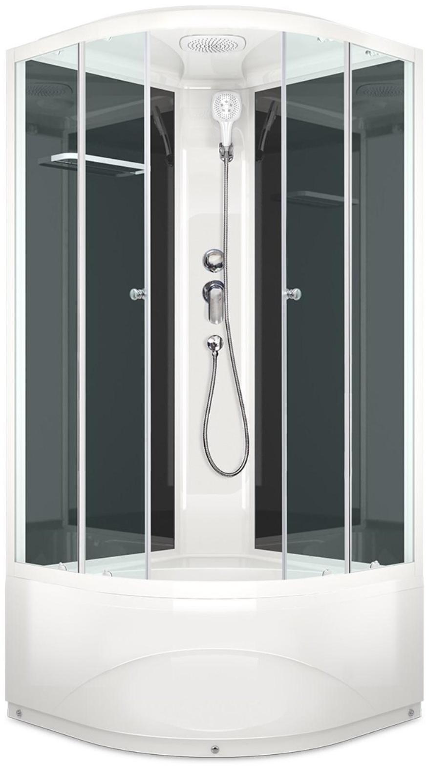 Душевая кабина DOMANI-Spa Delight 88 high, поддон 45 см, черные стенки, прозрачное, 80х80