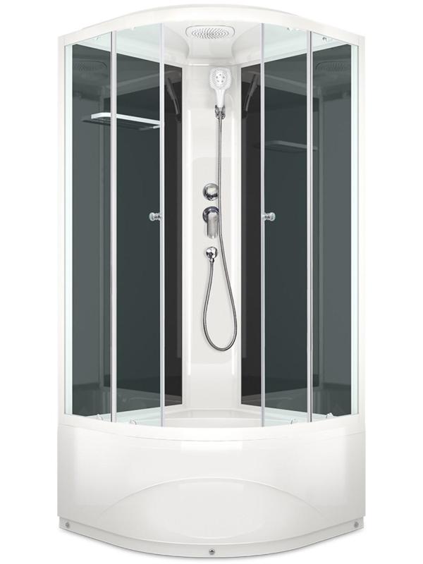 Душевая кабина DOMANI-Spa Delight 88 high, поддон 45 см, черные стенки, прозрачное, 80х80